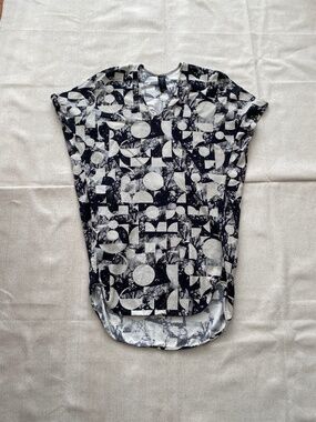 Zero + Maria Cornejo Geometric Print Tunic Dress Size 4
